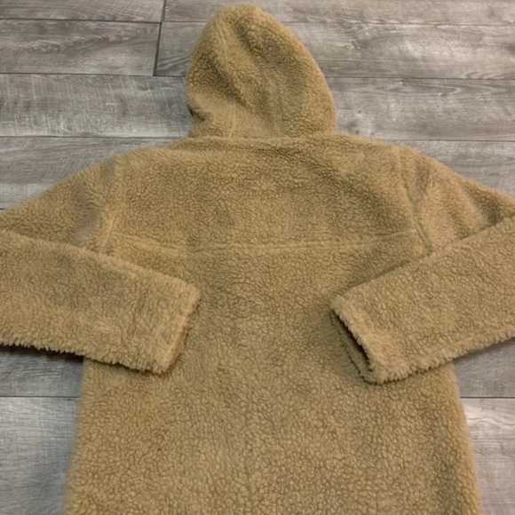 Green Sheep Women's Deep Pile Sherpa Oatmeal Fleece Full Zip Jacket Size Medium - Picture 8 of 9